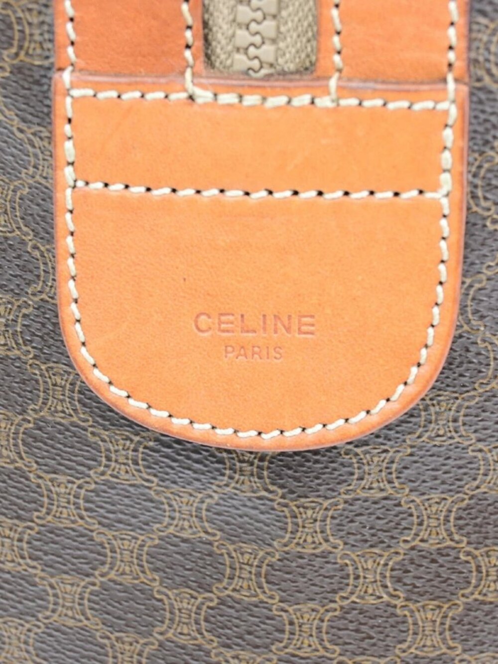 CELINE Logo Macadam Pattern Travel Hand Bag PVC Leather Brown GHW Italy 65YF574 - Picture 9 of 16